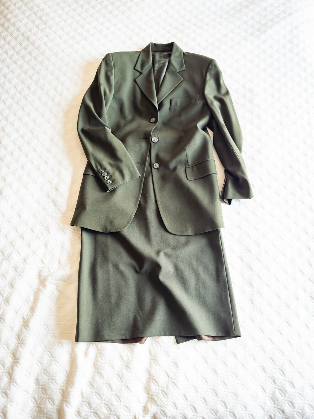 Piazza Sempione Suit (Blazer & Pencil Skirt) Olive Dark Green IT 42 (US 6-8)